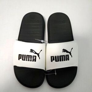 Puma Slides Men's Cool Cat V Sport Adjustable White Black